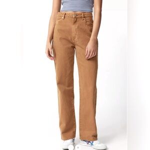 Abrand Wide Leg Jeans in Camel Brown